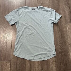 Men’s cuts curve hem light blue T-shirt M